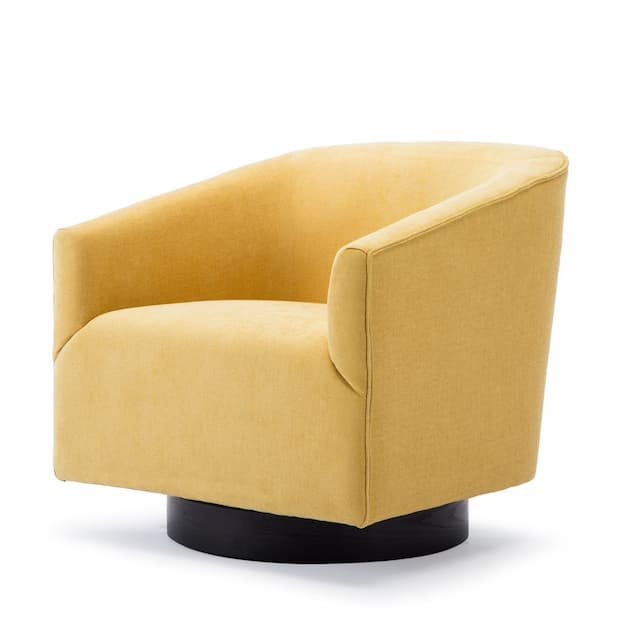 Geneva Goldenrod Wood Base Swivel Chair