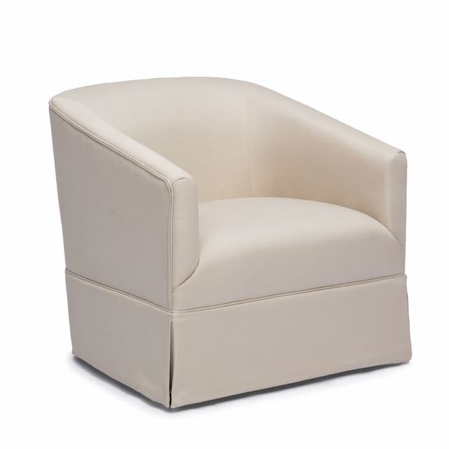 Elm Linen Skirted Swivel Chair