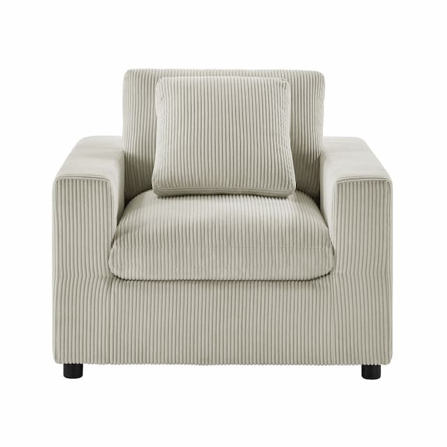 Casella Modern Armchair - Beige Corduroy