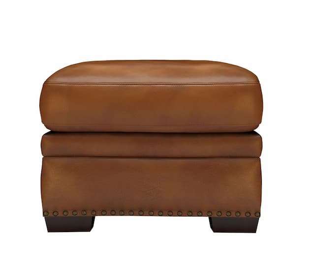 Toulouse Top Grain Leather Ottoman