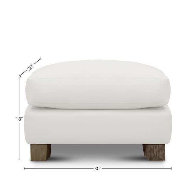 Galaxy 100% Top Grain Leather Modern Ottoman Footstool