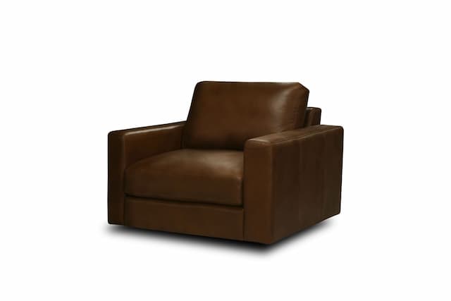 Vancouver 38.5" Wide Upholstered Swivel Chair, Portofino Cinnamon