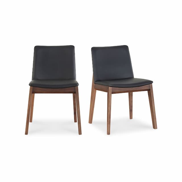 DECO DINING CHAIR BLACK PVC-SET OF TWO