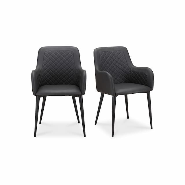 CANTATA DINING CHAIR MAYON BLACK VEGAN LEATHER-SET OF TWO