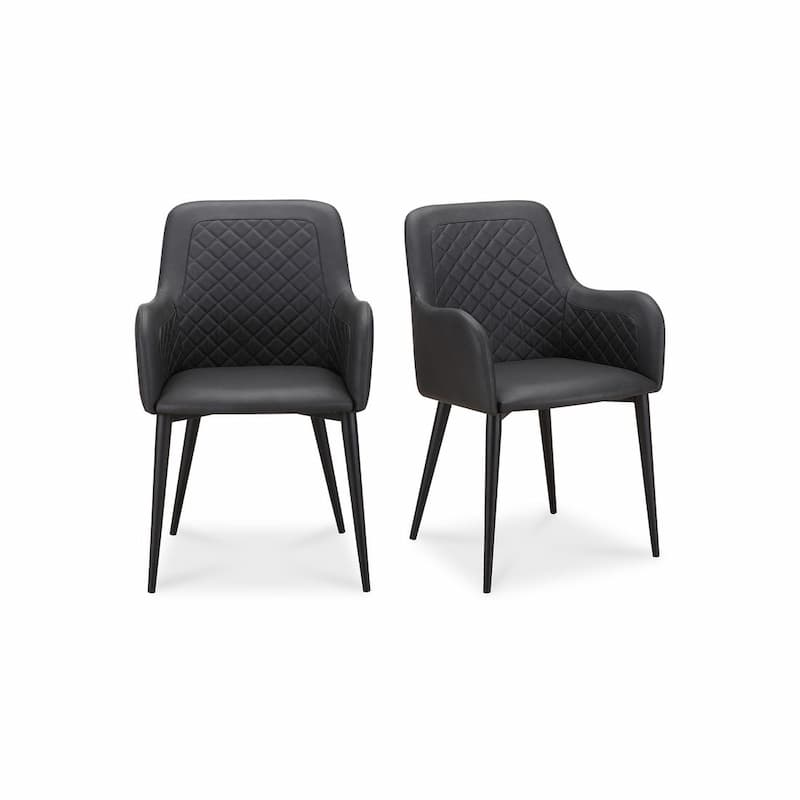 CANTATA DINING CHAIR MAYON BLACK VEGAN LEATHER-SET OF TWO