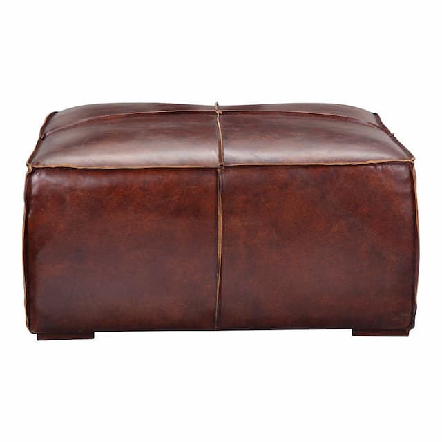 KAPA OTTOMAN DARK BROWN LEATHER