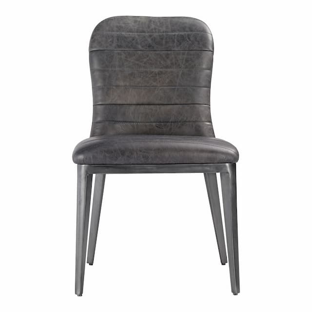 SHELTON DINING CHAIR NIMBUS BLACK LEATHER-SET OF TWO