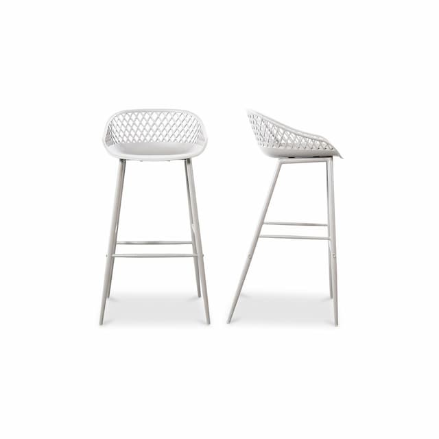 PIAZZA OUTDOOR BARSTOOL WHITE-SET OF TWO