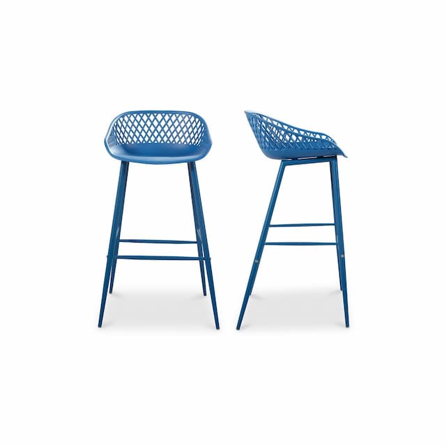 PIAZZA OUTDOOR BARSTOOL BLUE-SET OF TWO