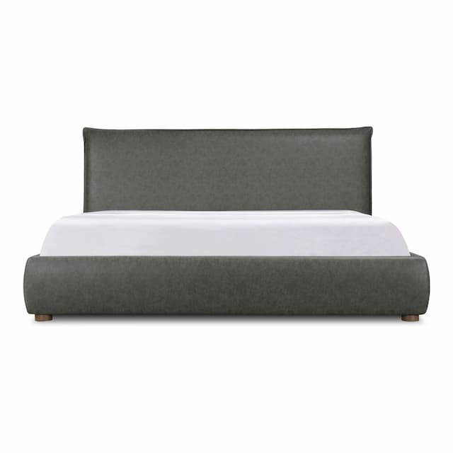 LUZON QUEEN BED SLATE VEGAN LEATHER