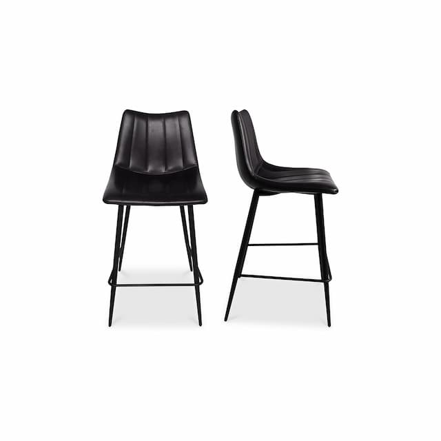 ALIBI COUNTER STOOL MATTE BLACK-SET OF TWO