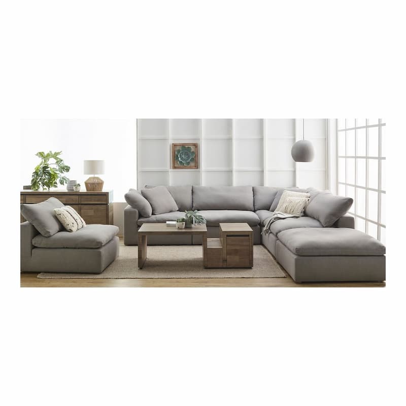 Clay Modular Sectional Performance Fabric Light Grey