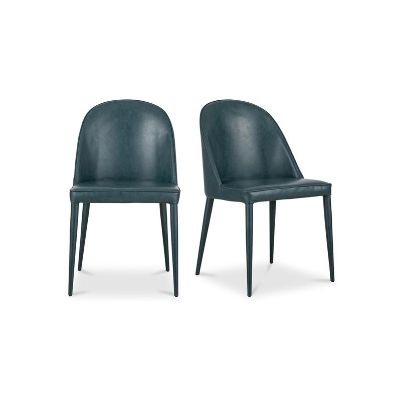 BURTON DINING CHAIR DARK TEAL VEGAN LEATHER-SET OF TWO