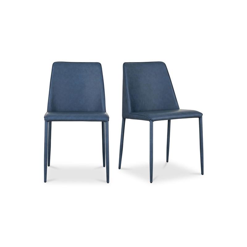 NORA DINING CHAIR OCEAN CAVERN GREY VEGAN LEATHER-SET OF TWO