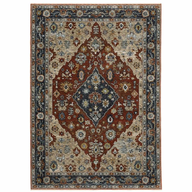 Aberdeen 1143H Rust/ Blue Indoor Area Rug - 2' x 3'