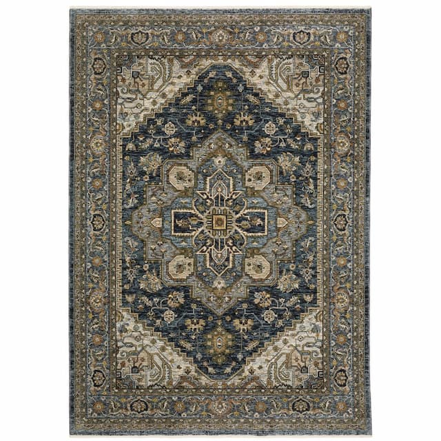 Aberdeen 1144Q Blue/ Taupe Indoor Area Rug - 2' x 3'