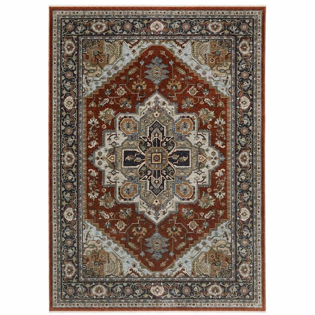 Aberdeen 1144R Red/ Blue Indoor Area Rug - 2' x 3'