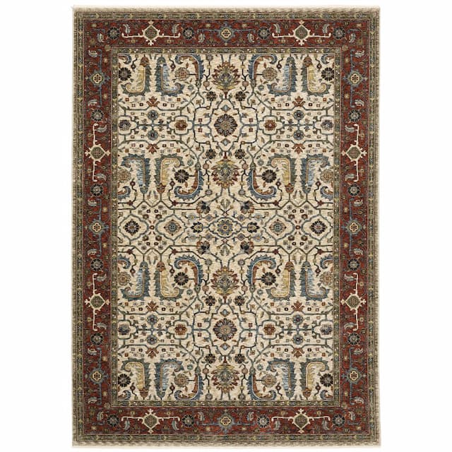 Aberdeen 144D1 Ivory/ Red Indoor Area Rug - 2' x 3'