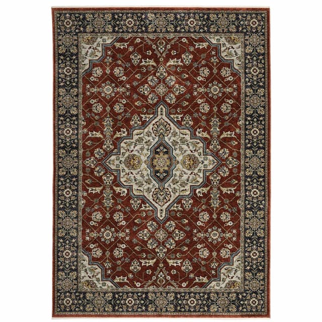 Aberdeen 4151R Red/ Blue Indoor Area Rug - 2' x 3'