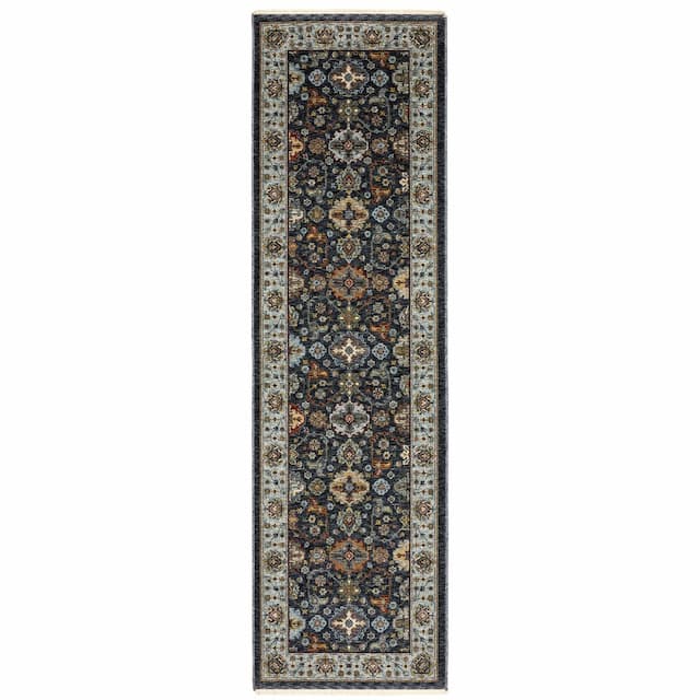 Aberdeen 561B1 Blue/ Multi Indoor Area Rug - 2'3" x 7'6"