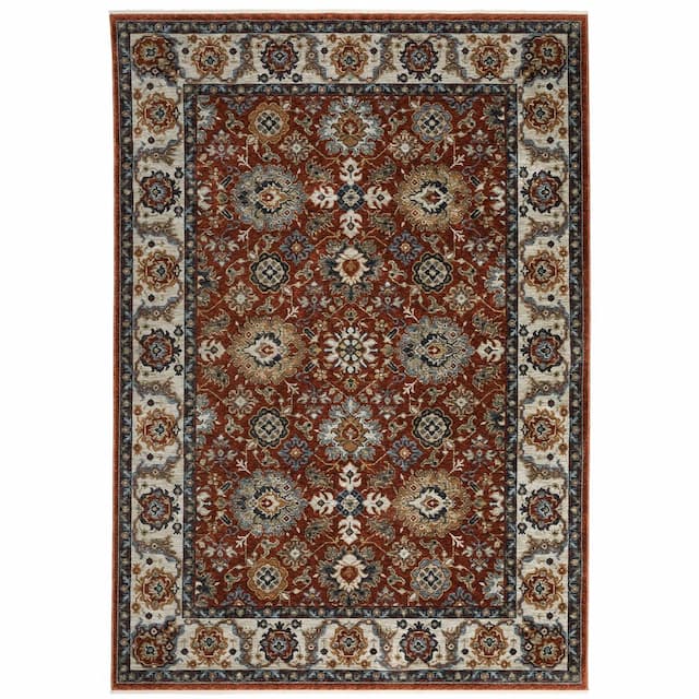 Aberdeen 562R1 Red/ Ivory Indoor Area Rug - 2' x 3'