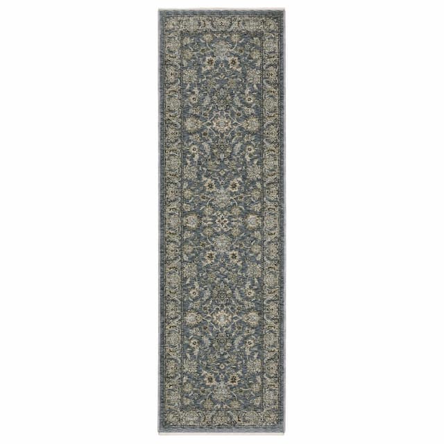 Aberdeen 070H1 Blue/ Beige Indoor Area Rug - 2'3" x 7'6"