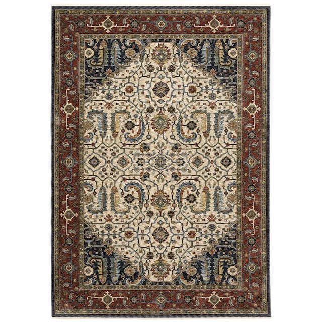 Aberdeen 752W1 Ivory/ Red Indoor Area Rug - 2' x 3'