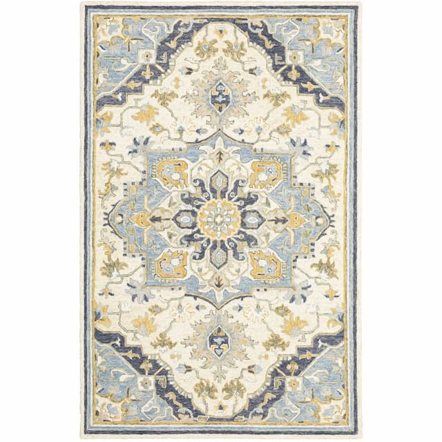 Alfresco 28402 Blue/ Ivory Hand-crafted Wool Area Rug - 10' x 13'