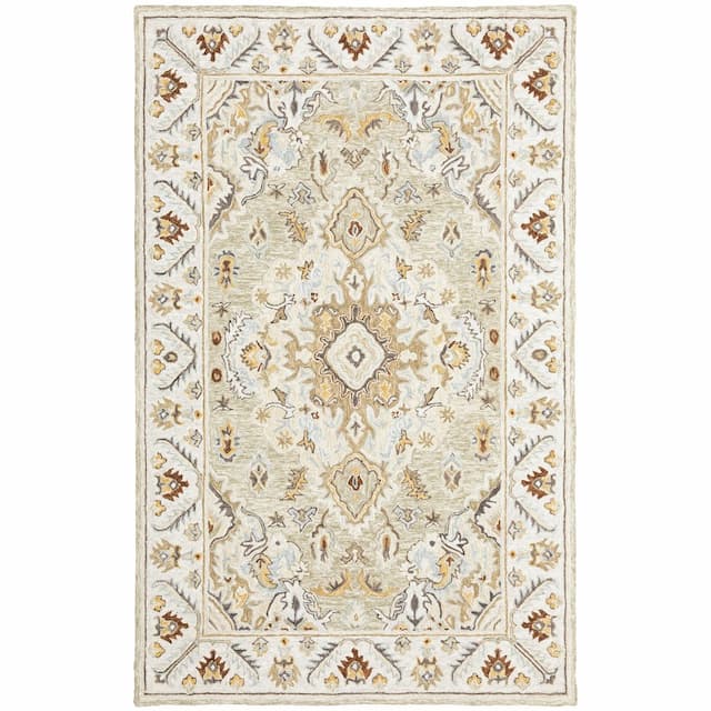 Alfresco 28403 Ivory/ Beige Hand-crafted Wool Area Rug - 10' x 13'