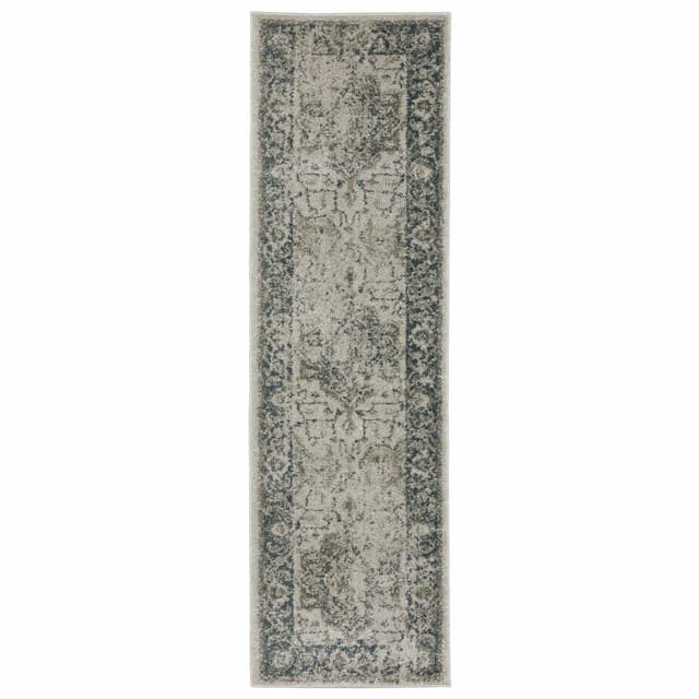 Alton 002W9 Gray/ Blue Indoor Area Rug - 2'3" x 7'6"