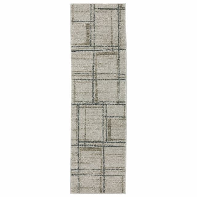 Alton 501Z9 Grey/ Teal Indoor Area Rug - 2'3" x 7'6"