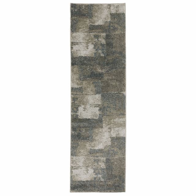 Alton 532B9 Teal/ Grey Indoor Area Rug - 2'3" x 7'6"