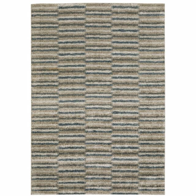 Alton 5502D Teal/ Grey Indoor Area Rug - 3'3" x 5'