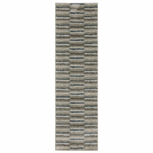 Alton 5502D Teal/ Grey Indoor Area Rug - 2'3" x 7'6"