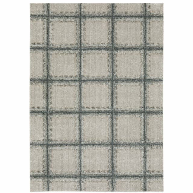 Alton 092E9 Grey/ Teal Indoor Area Rug - 3'3" x 5'