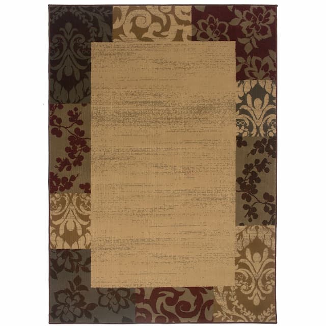 Amelia 2166J Beige/ Red Indoor Area Rug - 9'10" x 12'9"