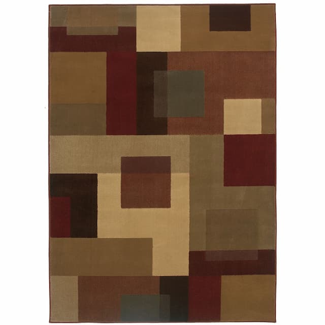 Amelia 2261Y Red/ Tan Indoor Area Rug - 5' x 7'6"