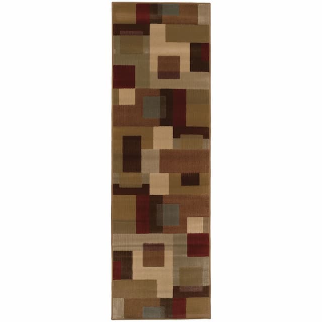 Amelia 2261Y Red/ Tan Indoor Area Rug - 2'6" x 7'9"