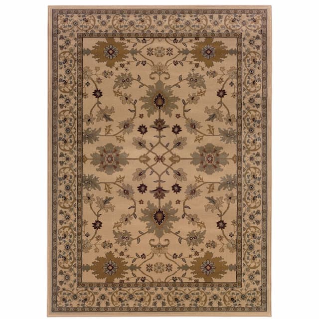 Amelia 568J6 Ivory/ Green Indoor Area Rug - 2'6" x 4'5"