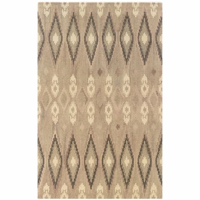 Anastasia 68001 Beige/ Ivory Hand-crafted Wool Area Rug - 3'6" x 5'6"