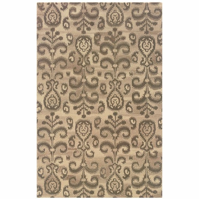 Anastasia 68002 Beige/ Brown Hand-crafted Wool Area Rug - 3'6" x 5'6"