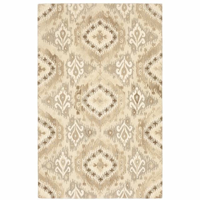 Anastasia 68003 Beige/ Ivory Hand-crafted Wool Area Rug - 10' x 13'