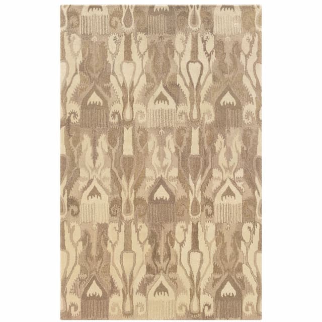 Anastasia 68005 Beige/ Tan Hand-crafted Wool Area Rug - 3'6" x 5'6"