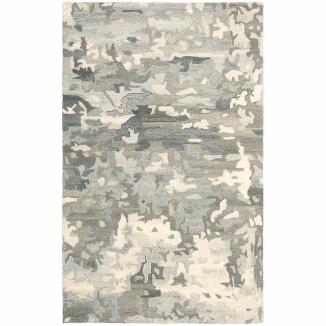 Anastasia 68006 Grey/ Charcoal Hand-crafted Wool Area Rug - 10' x 13'