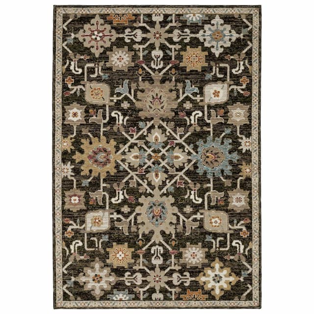 Andorra 2396B Brown/ Multi Indoor Area Rug - 10' x 13'2"