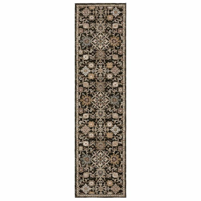 Andorra 2396B Brown/ Multi Indoor Area Rug - 2'3" x 8'