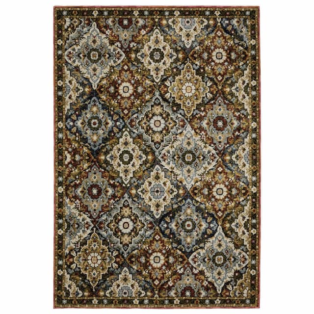 Andorra 2408A Red/ Multi Indoor Area Rug - 10' x 13'2"