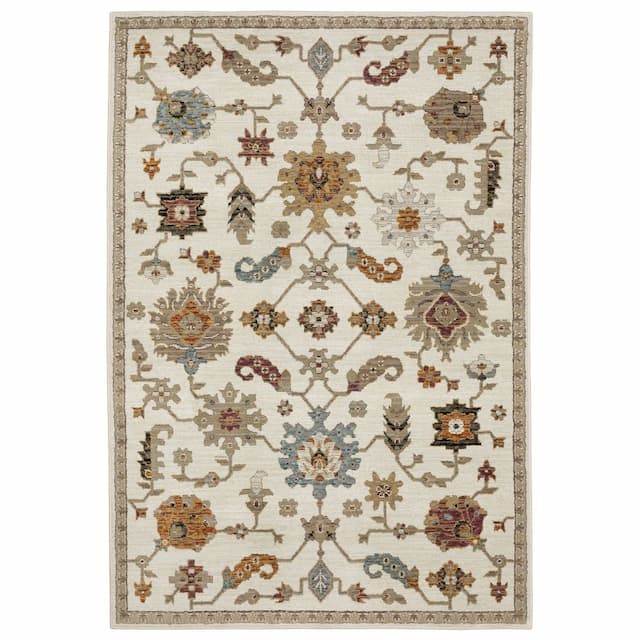 Andorra 2419B Ivory/ Multi Indoor Area Rug - 10' x 13'2"