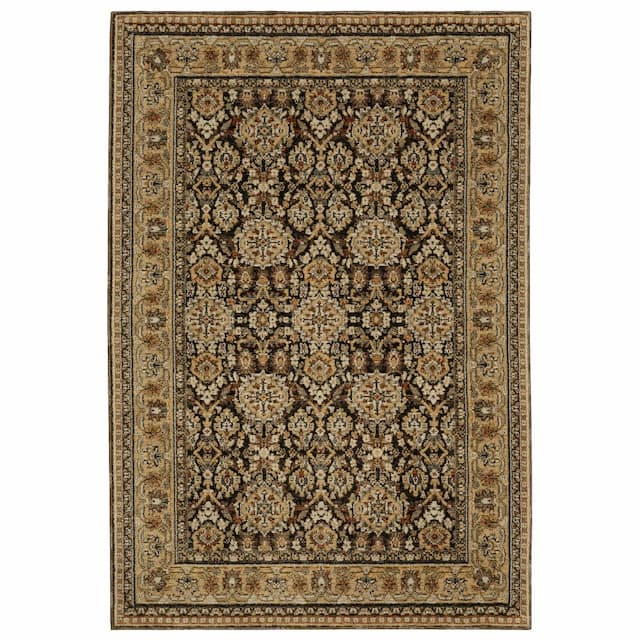 Andorra 2431A Brown/ Gold Indoor Area Rug - 10' x 13'2"