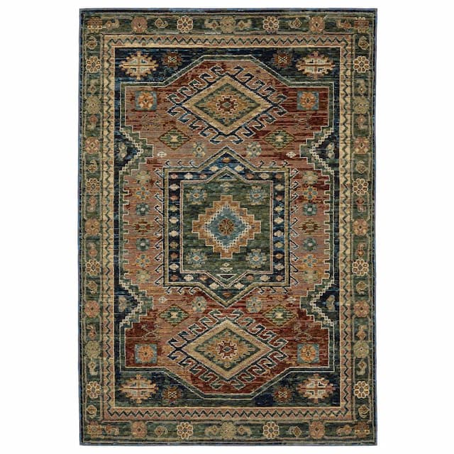 Andorra 2442A Blue/ Multi Indoor Area Rug - 10' x 13'2"